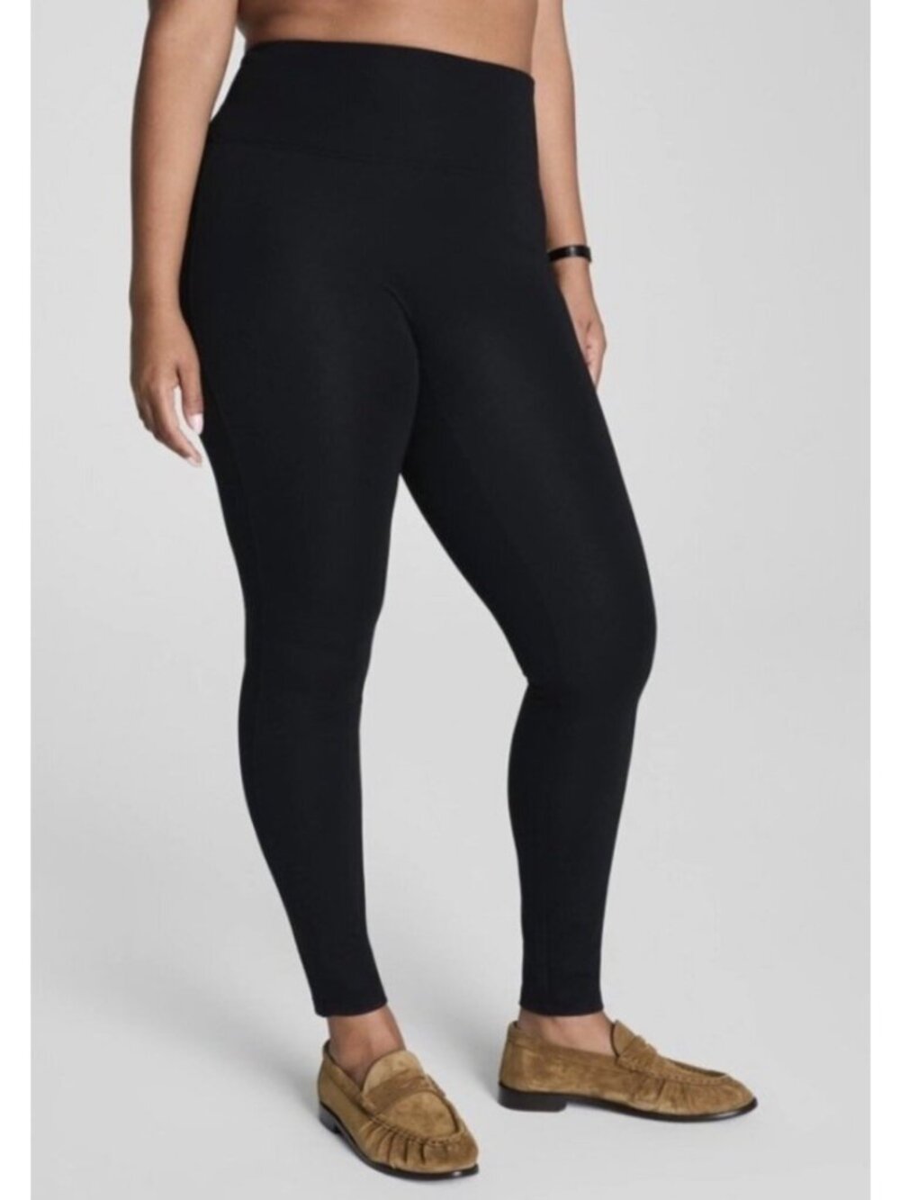 Spanx Womens 1X Black Shape Stretch Everyday Ankle Leggings 21533R